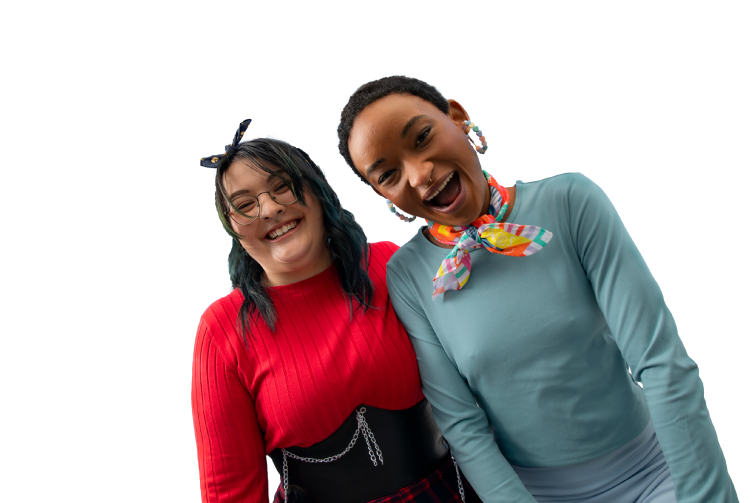 Two young young people wearing Canteen bandannas