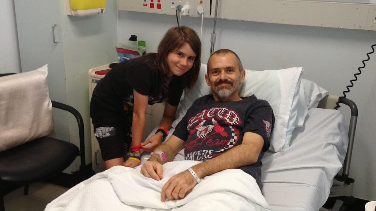 chloe and her father in the hospital