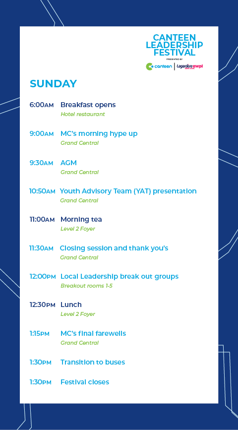 leadership festival schedule saturday