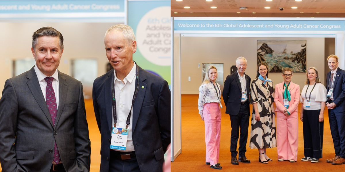 Peter with Minister for Health & Aged Care, Mark Butler and Peter at the Global AYA Cancer Congress in December 2024.