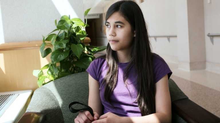 a young person in a waiting room